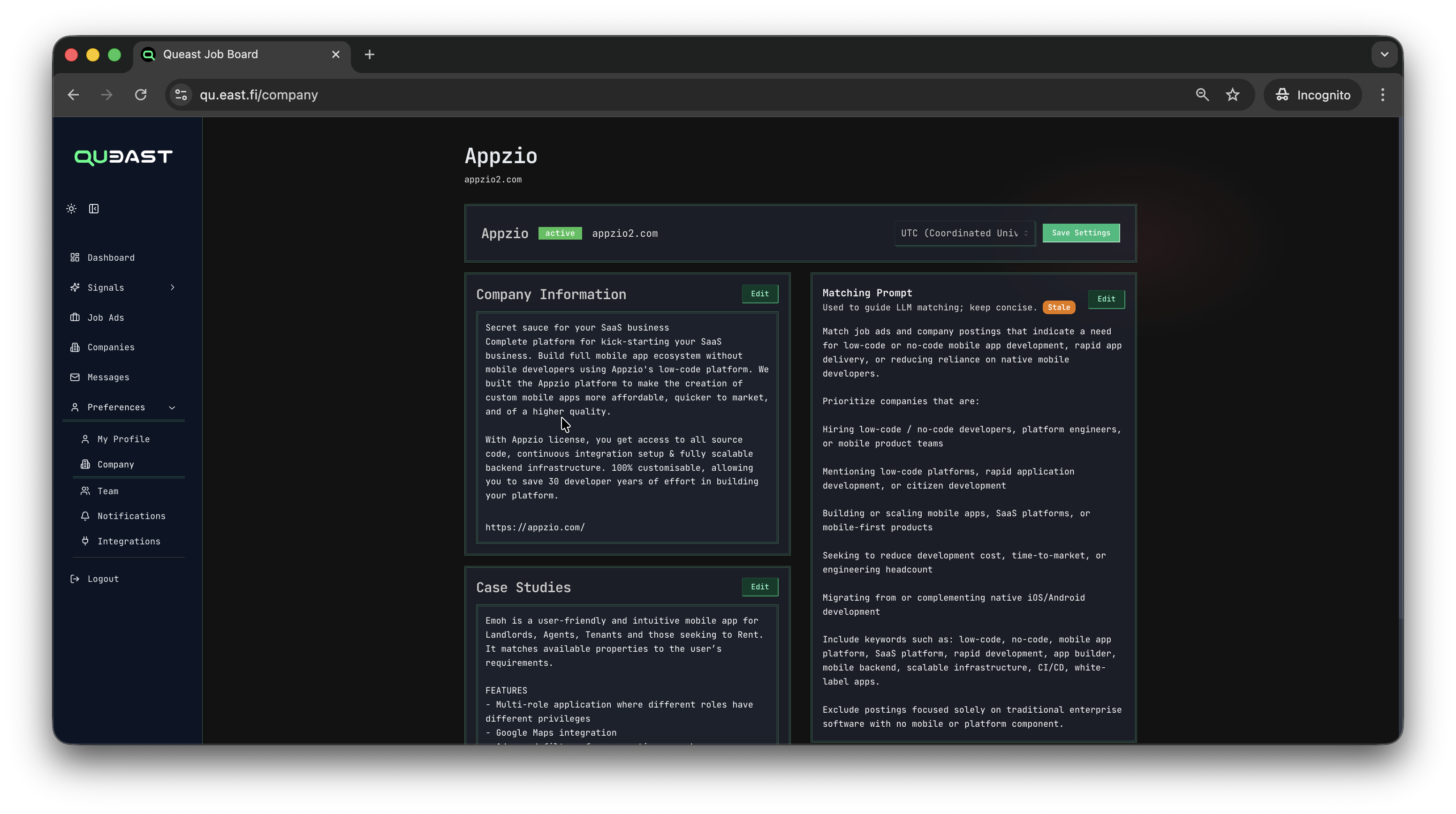 Define (ICP setup) screenshot